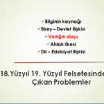 18. 19. yy felsefesi varlık anlayışı