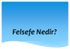 Felsefe nedir?
